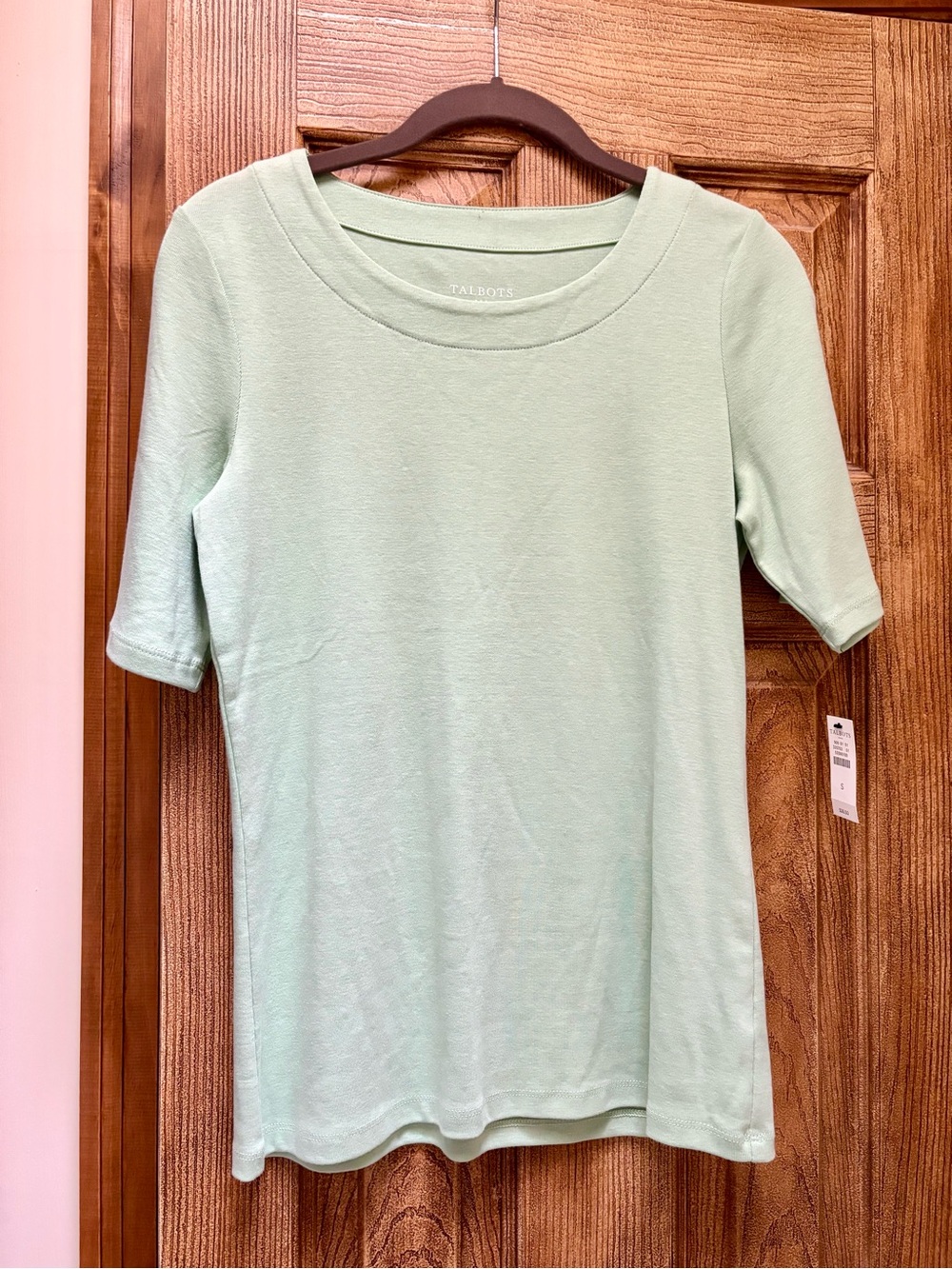 Talbots Mint Green Short Sleeve Scoop Neck Top, S, NWT